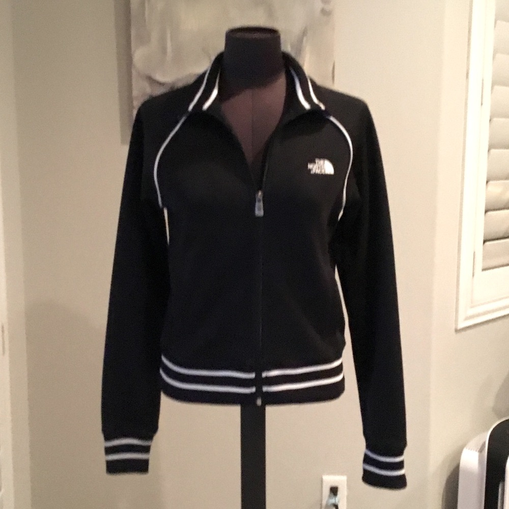 The North Face black jacket with white accents